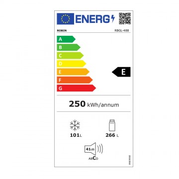 Robin RBGL-488 Ψυγειοκαταψύκτης 367lt NoFrost Υ201xΠ60xΒ66εκ. Μαύρος